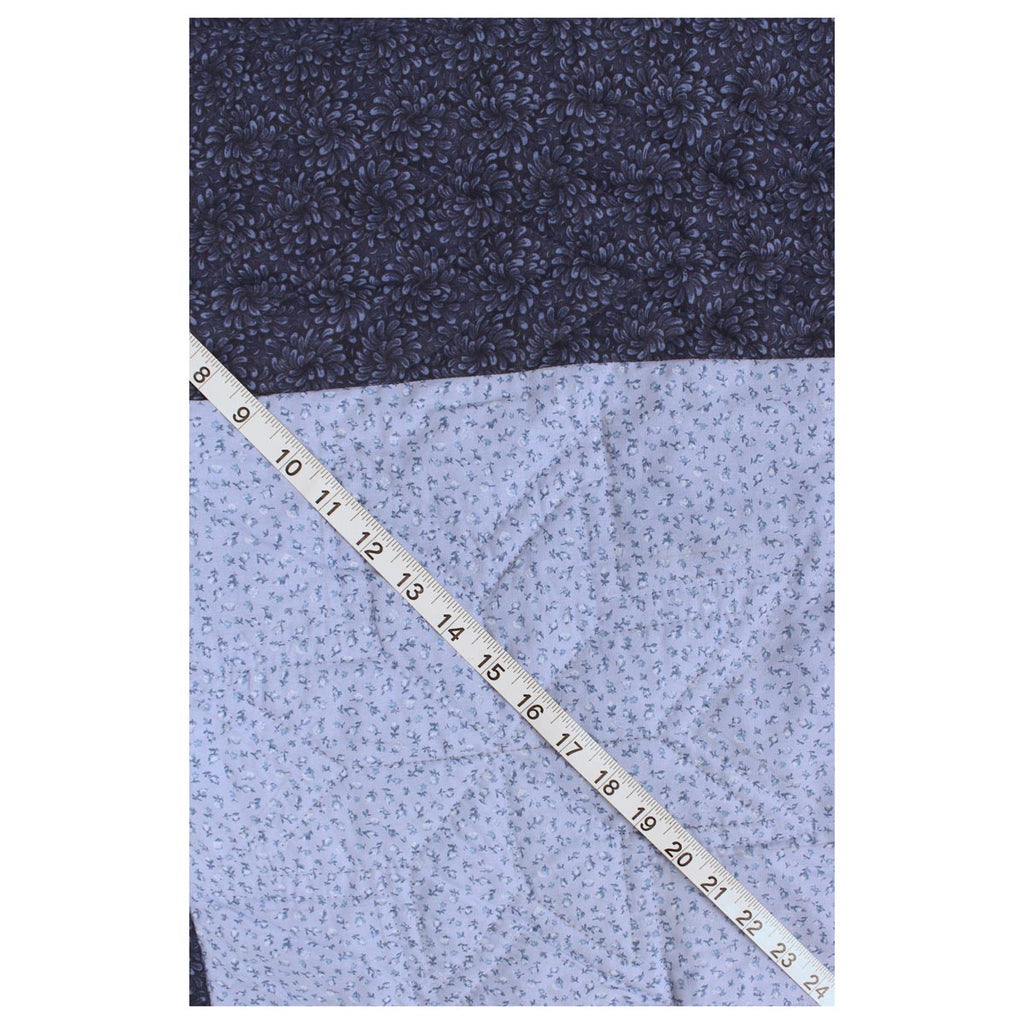 Blue White Embroidered Amish Quilt 87x106