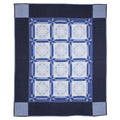 Blue White Embroidered Amish Quilt 87x106
