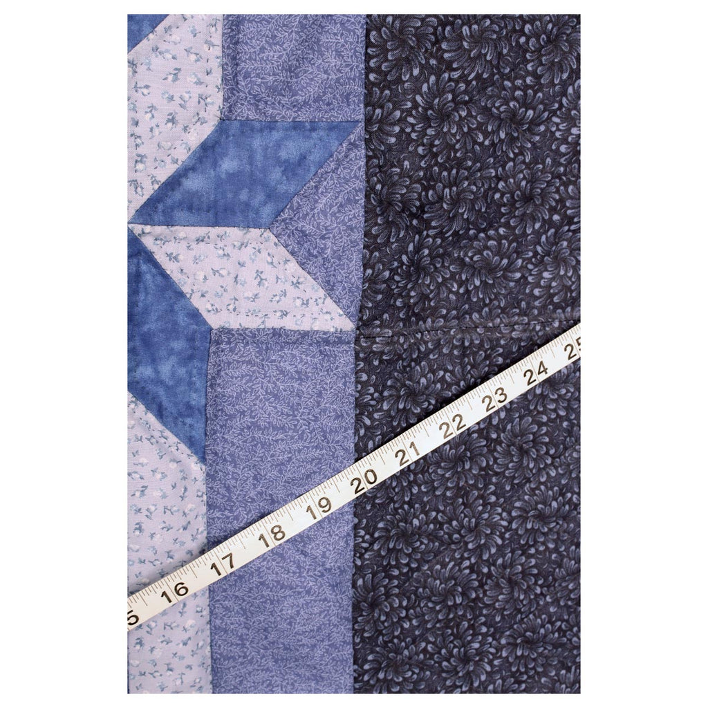 Blue White Embroidered Amish Quilt 87x106