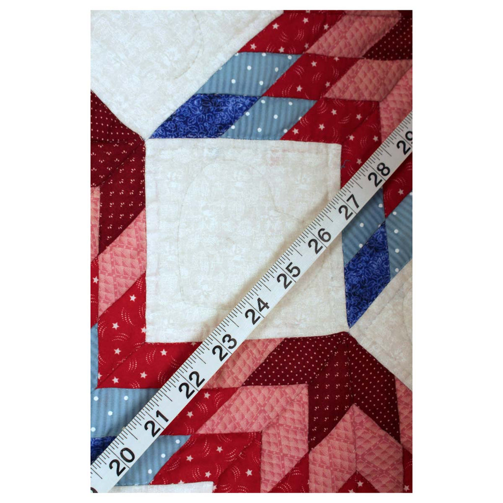 Red Split Star Amish Quilt Wall Hanging 38"