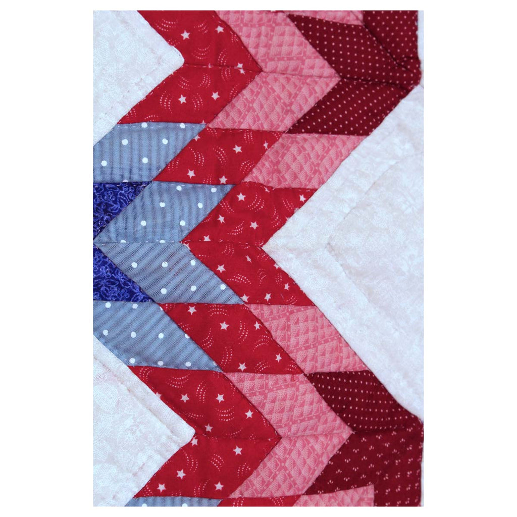 Red Split Star Amish Quilt Wall Hanging 38"