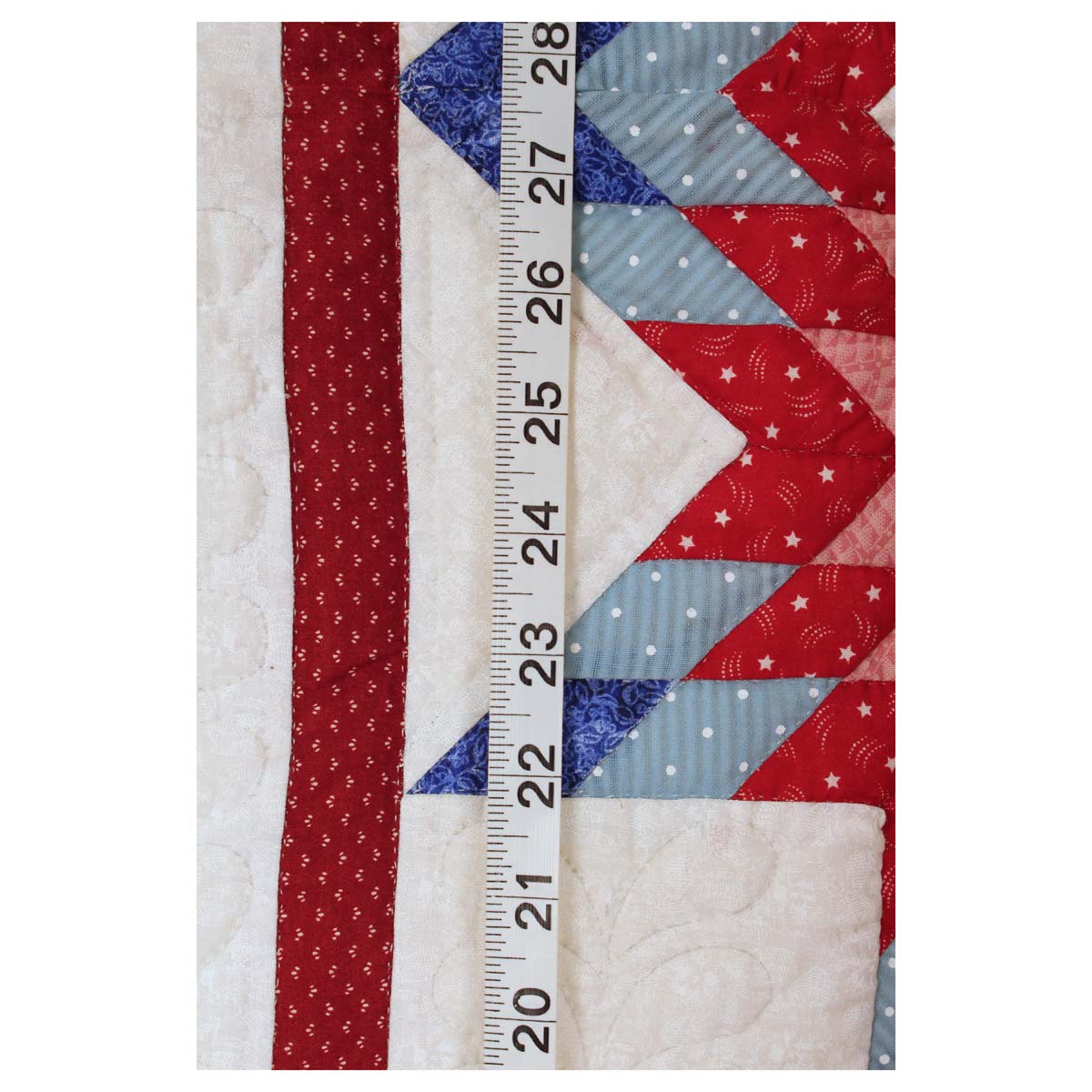 Red Split Star Amish Quilt Wall Hanging 38"