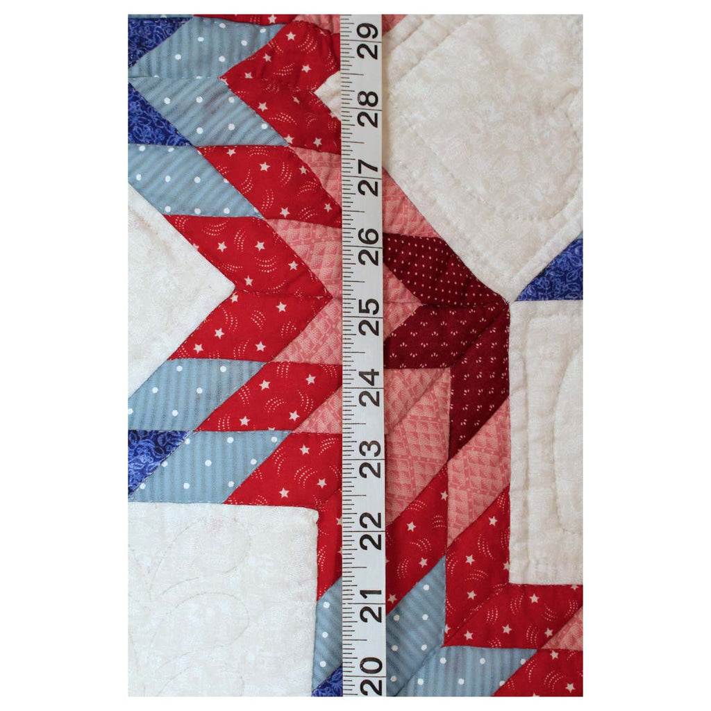 Red Split Star Amish Quilt Wall Hanging 38"