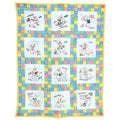 Embroidered 12 Bunny Months of the Year Amish Quilt Wall Hanging 37x48"