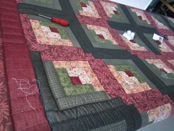 Log Cabin Quilting Bee Patchwork Amish Quilt 95x111