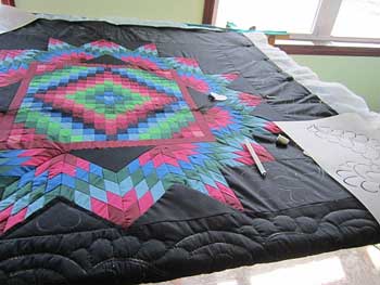 Amish Sunshine Star Patchwork Wall Hanging Quilt